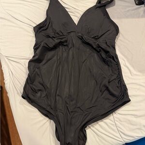 Black maternity One Piece Swimsuit